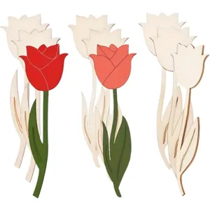 Découpes de fleurs de tulipe en bois bricolage peinture vierge pièces artisanat déco