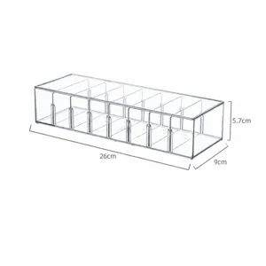 Transparente Acryl Kontaktlinsen Aufbewahrungsbox mit Fächern und abnehmbarem Deckel staubdicht.