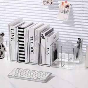 Transparente PET Desktop Aufbewahrungsbox Datei-Organizer Klarer Buchständer Aufbewahrungskorb