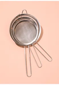 Juego de colador de cocina de acero inoxidable, filtro fino para el hogar.