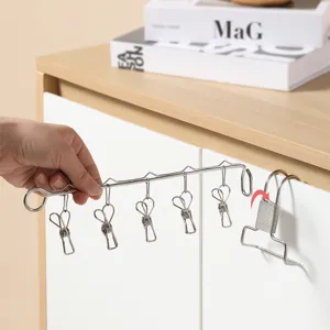 Portable Stainless Steel Travel Clothes Drying Rack Multi Clip Hanger Organizer For Underwear Socks Home Laundry