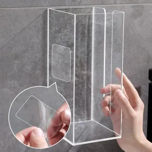 Transparante acryl wandmontage gezichtshanddoek opbergdoos en tissuehouder voor badkamer