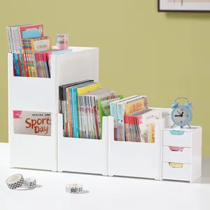 Kinderen desktop boeken opbergdoos gelaagde boekenplank plastic organizer voor boeken