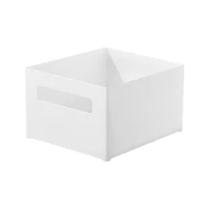 Boîte de rangement en plastique blanc organisateur de bureau avec poignées pour la maison
