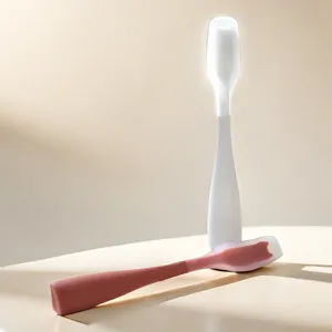 Mini silicone jam scraper dual-color standable kitchen spoon for condiment seasoning tool