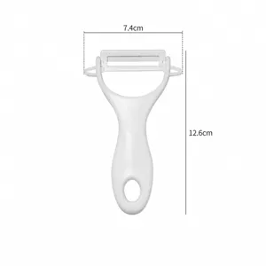 Pelapatate in ceramica bianca per cucina, utensile ergonomico con lama affilata da 12,6 cm.