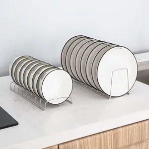 Égouttoir à vaisselle en acier inoxydable organiseur de placard pour bols et assiettes.