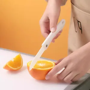 Coltello da Frutta in Ceramica Giapponese Coltello Pelucchio da Cucina Pieghevole Portatile Lama in Ceramica con Manico ABS Strumento Pratico