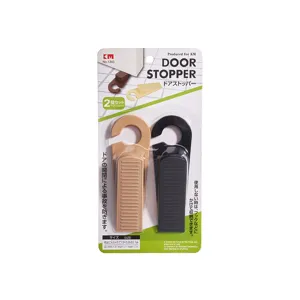 Plastic door stopper wedge set of 2 with hook design home safety door stop wedge block tool