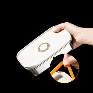Fiambrera de acero inoxidable 304 con sello de silicona a prueba de fugas para conservar alimentos.