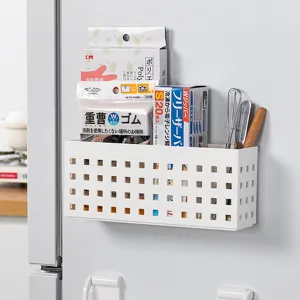 Boîte de Rangement Magnétique pour Réfrigérateur Murale Sans Perçage Étagère Organisateur de Cuisine