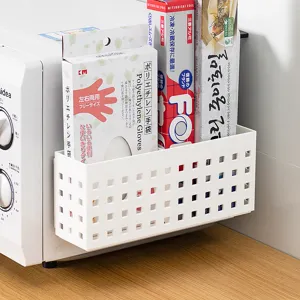 Panier de rangement magnétique pour réfrigérateur étagère murale de cuisine organisateur en plastique.