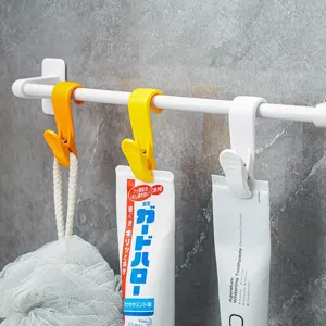 Multifunctional Plastic Clip Hooks For Kitchen Bathroom Towel Storage Hanging Utility Clips Assorted Colors And White