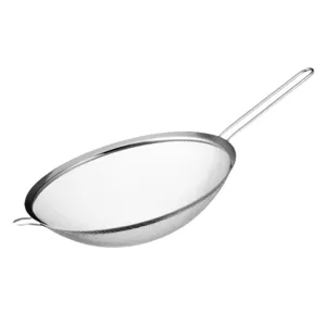 Colador de malla fina de acero inoxidable para cocina con mango largo para filtrar comida