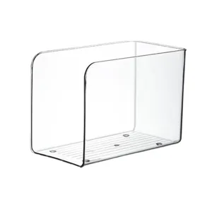 Clear acrylic book stand desktop organizer for office and school desk storage organization.