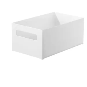 Boîte de rangement en plastique blanc bac organisateur rectangulaire pour cuisine bureau