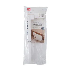 Kitchen cabinet paper towel holder under shelf white plastic roll paper storage rack main