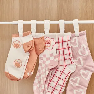Multi-functional plastic clip hooks and cute printed socks hanging storage organizer