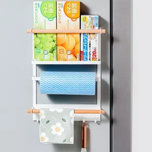 Étagère de rangement latérale magnétique pour réfrigérateur organisateur cuisine