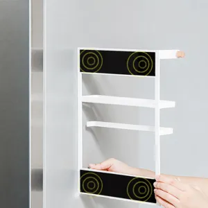 Etagere de rangement magnetique pour refrigerateur, organisateur de cuisine sans percage.