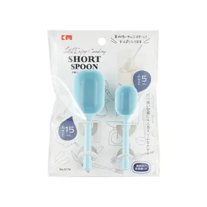 Blue plastic short measuring spoon set kitchen baking 15ml 5ml coffee powder scoop
