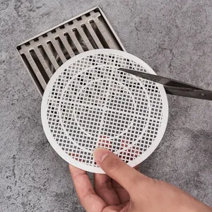 Cuttable Round Square Floor Drain Cover Anti Clogging Hair Catcher Sink Filter Net Bathroom Kitchen Drain Strainer White PP Plastic