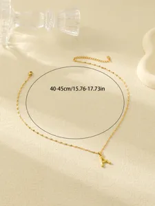 Roestvrij Staal 18K Verguld Alfabet Letter Hanger Ketting voor Dames Sieraden