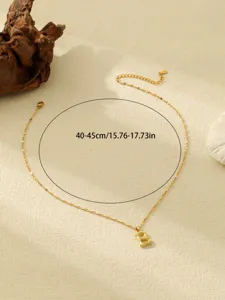 Roestvrij staal 18K vergulde letter B hanger ketting met lipketting voor dames sieraden.