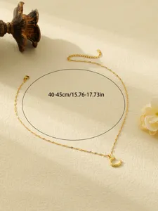 18k vergulde roestvrijstalen halsketting met hanger 40-45cm ketting mode sieraden