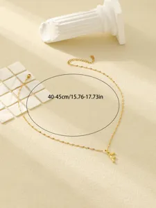 Roestvrij staal 18k goud initiaal letter hanger ketting voor vrouwen, tak design.