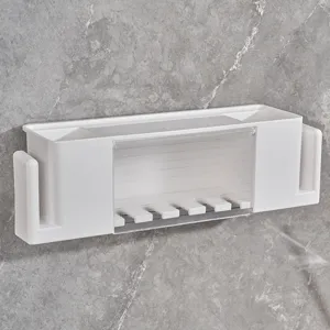 Portaspazzolino da parete in plastica mensola per bagno senza foratura design utile