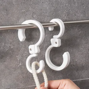 360-degree rotating multi-functional S-hook for stroller bar and versatile home organization