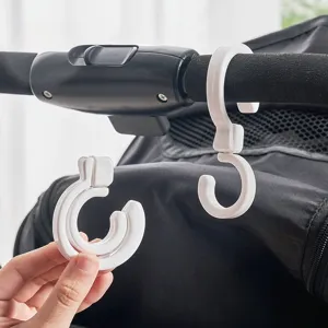 360-degree rotating multi-functional plastic hook, foldable stroller crossbar hook for daily use.