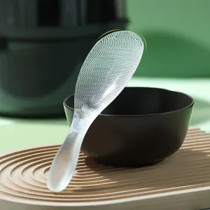 Modern Minimalistisch Kunststoff Antihaft Reislöffel Transparent Weiß Selbststehend Hitzebeständig Kochgeschirr Paddel Für Zuhause Küche Reis Schöpflöffel Geschirr