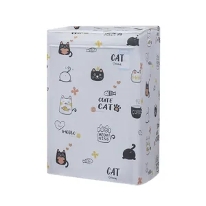 Housse anti-poussière étanche pour machine à laver avec motif chat, protection totale.