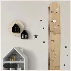 Παιδικός Ξύλινος Μετρητής Ύψους Nordic Style Star Hollow Wall Hanging Growth Chart Διακόσμηση Τοίχου