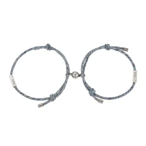 Bracciale coppia magnetico intrecciato set abbinato distanza amanti gioielli regalo