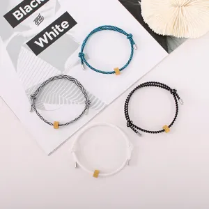 Adjustable woven rope bracelets with metal slider details for men and women daily wear.