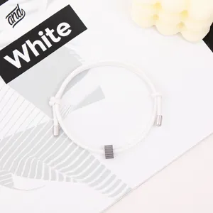 White tungsten carbide survival rope bracelet minimalist fashion couple jewelry item