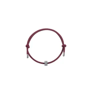 Minimalist tungsten carbide escape cord bracelet, stylish burgundy braided rope for daily wear.