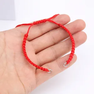 Handmade Braided Flat Knot Semi-Finished Bracelet Stainless Steel Ring Accessories Jewelry Making Adjustable Cord String