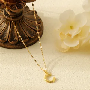 Goud roestvrij staal letter c hanger ketting elegante vrouwen mode sieraden accessoire