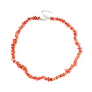 Collana da donna con pietre irregolari naturali stile spiaggia estiva moda gioielli accessorio