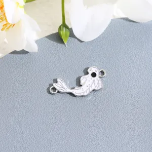 Alloy fish charm DIY connector for handmade bracelets and fashion jewelry accessories.