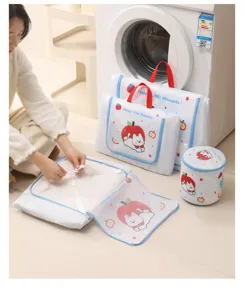 Kit de sac à linge 3D avec motif de chien pomme, organisateur de voyage pour machine.