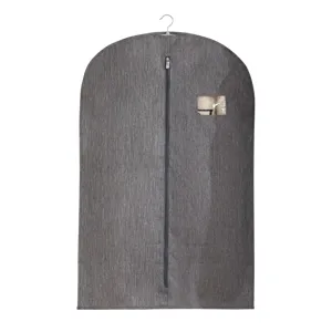 Housse de vêtement longue en tissu cationique pour protection anti-poussière, manteau et doudoune.