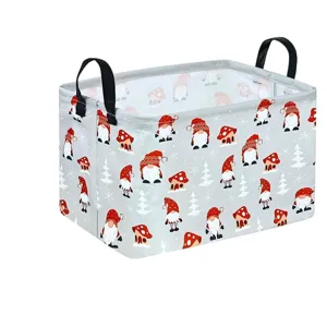 Panier de rangement de Noël pliable en tissu corbeille à linge jouets vêtements déco