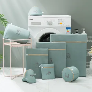 Sac à Linge Épais en Maille Sandwich Minimaliste Moderne En Polyester Pour Veste Sous-Vêtements Vêtements Rangement Maison