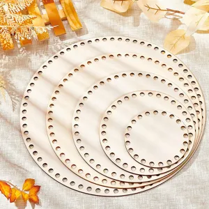 Natural Wooden Crochet Basket Base Round Square DIY Storage Basket Bottom Wooden Board Craft Supply For Handbag Making