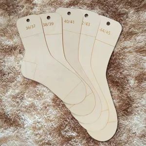 Wooden Sock Blocker Mold Natural Plywood Handcrafted Yarn Sock Form Display Board DIY Knitting Craft Tool